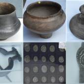 Gefäße, Fibel, Ringe, Münzen, Schmuck aus der Zeit der Antike und Bronzezeit