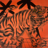 Laura Limbourg Orange Tiger, 2022 Acrylic on canvas 85 x 100 cm