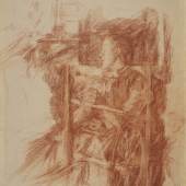 Wilhelm Leibl, Mädchen am Schär- gatter, 1895 Rötel auf Papier, 42,3 x 33,5 cm Wallraf-Richartz-Museum & Fondation Corboud, Köln