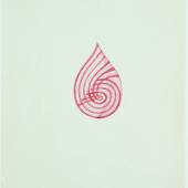 Richard Tuttle (*1941), Red Spiral Drawing, 1973, Aquarell und Bleistift auf Papier, 35.6 x 27.9 cm, Privatbesitz, Schweiz © Künstler