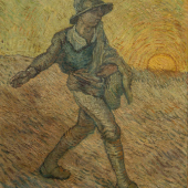 Leonhard Wacker (zugeschrieben), Der Sämann (in der Manier von Vincent van Gogh), um 1928, Öl auf Leinwand, Privatbesitz