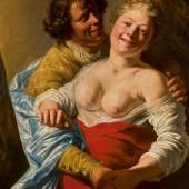 Jan Lievens Woman Embraced by a Man, Modelled by the Young Rembrandt oil on canvas 38¼ by 33⅛ in.; 97 by 84 cm. Estimate $4/6 million