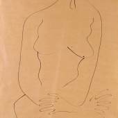 Meret Oppenheim, Weiblicher Oberkörper, 1954 Tusche auf Papier, 59,2 x 42 cm Sammlung Hubert Looser, © 2019 ProLitteris, Zurich