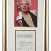 Mit ihrer Signatur hat Marilyn Monroe das Ende der Partnerschaft mit Milton Greene besiegelt.