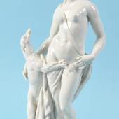 Figur - Diana mit Windhund "Nymphenburg" Porzellan, weiß Mindestpreis:	400 EUR