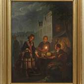 Petrus van Schendel (1806 Terheide - 1870 Brüssel) Abendliches Treiben auf dem Grote Markt in Den Haag bei Kerzenschein, Mindestpreis:	35.000 EUR