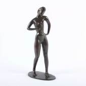 STEGER, Milly, "Frauenakt", Bronze, schwarzbraun patiniert, H 31, auf der Standfläche signiert "M.Steger". Mindestpreis:	5.000 EUR