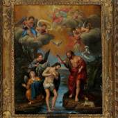 Albani, Francesco, Schule, 1578 Bologna - 1660 Öl/Kupfer, 36,5 x 29,5 cm, " Taufe Christi ", Retuschen, Lit.: Thieme-Becker, Benezit, Müller-Singer, Saur, Mindestpreis:	2.500 EUR