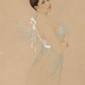 Henri Edmond Rudaux (1870-1927) Portret van Mata-Hari afgebeeld als Diana godin van de jacht. Schätzpreis:	6.000 - 8.000 EUR