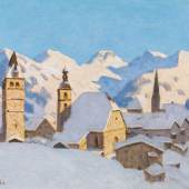 Alfons Walde* (1891 – 1958) Kitzbühel im Winter, 1925 Öltempera auf Papier auf Karton 44,5 x 58 cm Zuschlag: € 190.000 Kaufpreis: € 365.400