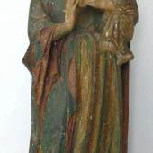 Stein - Madonna Lothringen um 1380 Gotische Madonna mit Kind, Kalkstein, Lothringen, 14. Jahrhundert., Mindestpreis:	25.000 EUR 