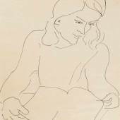 Matisse, Henri (Cateau 1869–1954 Nice) Portrait d'Annelies Nelck. 1944. Tusche auf Papier.  Schätzpreis:	40.000 - 60.000 CHF