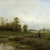 Sidorowicz, Zygmunt.  1846 Lwiw - Wien 1881 Weite sommerliche Landschaft nach dem Regen. Aufrufpreis:	3.000 EUR