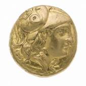 Stater Goldmünze um 336 - 323 v.Chr., Makedonien, Athenakopf mit korinthischem Helm/Nike  Mindestpreis:	700 EUR