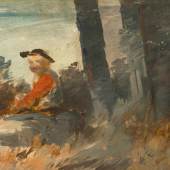 Wilhelm Busch 1832 Wiedensahl - Mechtshausen 1908 Junge mit rotem Wams in Landschaft, Schätzpreis:	12.000 - 15.000 EUR