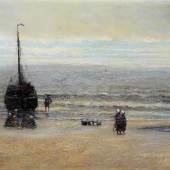 Hendrik Willem Mesdag, großes Seestück, Rückkehr eines Fischereischiffes bei Scheveningen, Ölgemälde um 1870, Aufrufpreis:	14.000 EUR Schätzpreis:	35.000 - 40.000 EUR