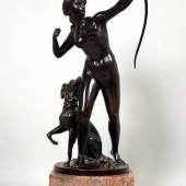 POERTZEL Hermann Hugo Otto (1876 Scheibe - 1963 Coburg) "Diana", römische Göttin der Jagd mit gespanntem Bogen (Sehne fehlt) Mindestpreis:	300 EUR