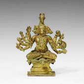 Fünfköpfiger (panchamukha) Hanuman. Bronze. Zentralindien, möglicherweise Uttar Pradesh. 18. Jh. Schätzpreis:	1.500 - 2.000 EUR