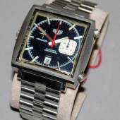 Herren-Armbanduhr Tag Heuer Monaco um 1970, Aufrufpreis:	1.000 EUR Schätzpreis:	3.200 - 3.500 EUR