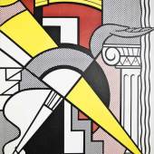 Lichtenstein, Roy (Manhattan 1923 - 1997). Stedelijk Museum Poster. Farboffset. 1967. Amsterdam und New York, 1967. Unten rechts signiert, verso gestempelt 'Printed in Holland'. 79 x 63,5 cm.  Mindestpreis:	2.800 EUR