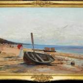 Julius von Klever, Spaziergang an einem Ostseestrand, signiertes Ölgemälde von 1905, Goldstuckrahmen Julius Sergius , Schätzpreis:	38.000 - 40.000 EUR