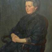 Trübner, Wilhelm, zugeschrieben 1851 Heidelberg - 1917 Karlsruhe, Öl auf Holz, Porträt der Frau, Mindestpreis:	2.200 EUR 