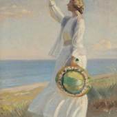 Michael Ancher 1849 Frigaard, Bornholm - 1927 Skagen - Marie Dinesen am Strand - Öl/Lwd. 65 x 46,3 cm. Aufrufpreis:	10.000 EUR
