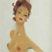 DOMERGUE Jean Gabiel. 1899 Bordeaux - 1962 Paris. Halbakt einer jungen Frau mit roten Haaren. Mindestpreis:	1.500 EUR