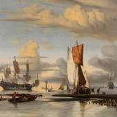 Coopse, Pieter (1638/1642 Hoorn - 1673), "Schiffe auf ruhiger See vor der Küste", Mindestpreis: 	3.800 EUR 