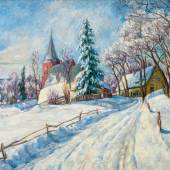 Los 202, Walter Alfred Rosam (Hamburg 1883 - Kowel (Ukraine) 1916) Dorf im Schnee, Limitpreis: 	12.000 €