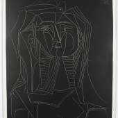 Los 254, Pablo Picasso 1881 Malaga - 1973 Mougins Tete sur fond noir, Schätzpreis:	15.000 - 20.000 €