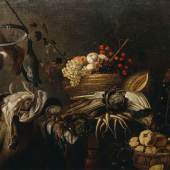 Los 275, Adriaen van Utrecht (Antwerpen 1599 - Antwerpen 1652) Stilleben mit Früchten, Jagdbeute und einem Papagei, Limitpreis: 	9.500 €
