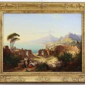 Freydanck, Carl Daniel (Berlin 1811 - 1887 Strausberg)  Gemälde "Blick auf das griechische Theater von Taormina auf Sizilien", unten rechts signiert und datiert "Freydanck 1837", 42,5 x 56,5 cm Mindestpreis:	7.000 EUR