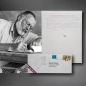 Ernest Hemingway handsignierten Brief. Startpreis von 4.000 € 