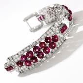 Lot 461 - Ruby and diamond bracelet, Cartier, circa 1920