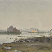 IVAN POKHITONOV La Plaine de Bressoux (c. 1894- 1900) oil on panel, 14.5 by 36cm, £80,000-120,000 / US$ 99,500- 150,00
