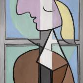Lot 17 Pablo Picasso, Buste de femme de profil. Femme écrivant, oil on canvas, 116.2 by 73.7cm., 45¾ by 29in., Painted in April 1932 (estimate upon request) lot sold £27,319,000