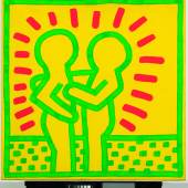Lot 182- Keith Haring, Untitled, 1983 acrylic on canvas, 80 by 80 cm