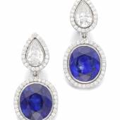 Lot 190 - Sapphire and Diamond earrings, Adler