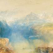 Lot 209 - Joseph Mallord William Turner, R.A., The Lake of Lucerne from Brunnen, Watercolour over traces of pencil, 308 by 469mm (est. £1,200,000-1,800,000)