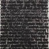 Lot 211 Glenn Ligon Stranger Drawings #6 signed, titled, and dated 2004 on the reverse oilstick and coal dust on paper mounted on aluminum 60 by 40 in. 152.4 by 101.6 cm. Estimate $400/600,000 Sold for $475,000