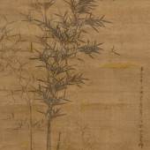 Lot 233 Gu An, in der Art. Wohl frühe Qing-Zeit, Bambus an Felsen, Hängerolle, Tusche auf Seide, 136 x 79 cm