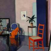 Francis Campbell Boileau Cadell Interior, The Red Chair oil on canvas Estimate £250,000-350,000