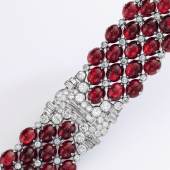 Lot 275 - Ruby and diamond bracelet, Bulgari- Sotheby's 15 Nov 2017