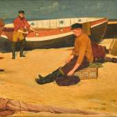 Lot 28 Joseph Edward Southall, Cleaning the Lines, est. £15,000-20,000