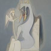 Lot 377 Wifredo Lam Femme avec un oiseau 1949 Oil on canvas est. $800,000-1,200,000 sold: $1,580,000