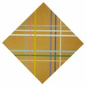 Lot 40 Property from a Prominent East Coast Collection Kenneth Noland Lineate signed and dated 1973 on the reverse acrylic on canvas 103 7/8 by 103 7/8 in. 263.8 by 263.8 cm. Estimate $150/200,000