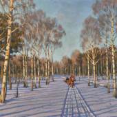 KONSTANTIN YUON A Beautiful Day, Izmailovo (1952) oil on canvas, 65 by 100cm £120,000-180,000 / US$ 150,000-224,000