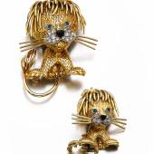 Two gold, emerald and diamond brooches ‘Lion ébouriffé’ Van Cleef & Arpels CHF 4,000 – 5,000 / $ 4,050 – 5,100