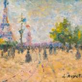 Louis Hayet, Paris, der Eiffelturm, um 1890, Öl auf Karton, Wallraf-Richartz-Museum & Fondation Corboud, Foto: RBA Köln